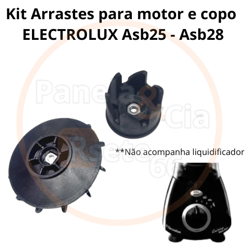 Kit arrastes do copo e motor para liquidificador ELECTROLUX ASB25 ASB28 CUISINE