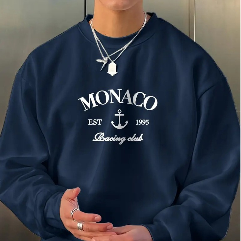 Moletom Careca Monaco Est 1995 Racing Club Gola Redonda Unissex Blusa De Frio Básico Casaco Flanelado Algodão em Oferta na Shopee