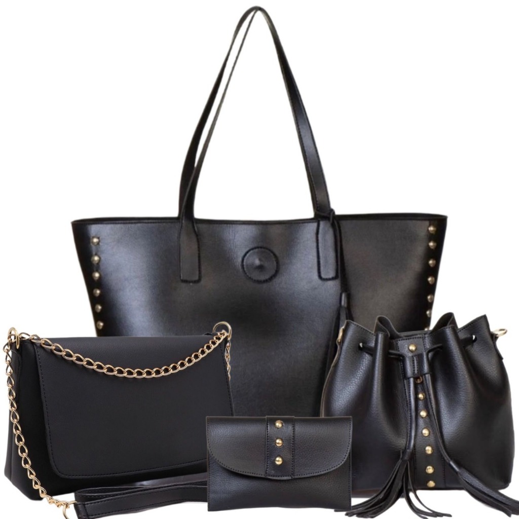 Kit 4 Bolsas Femininas Sacola Bag Femininas Tiracolo Bolsas Femininas Meninas Kit Com 4 Unidades Transversal Carteira