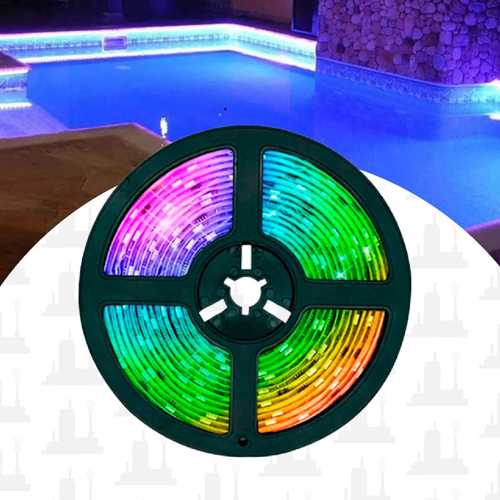 Fita Led 5050-60 Leds/m Ip68 uso submersa a agua 14.4w/m Rgb 5m LED FACTORY