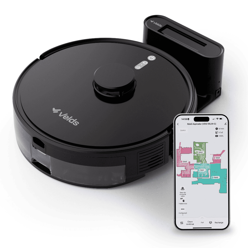 Robô Aspirador De Pó Velds Wi-fi 3 Em 1 - Varre + Aspira E Passa Pano com Mapeamento Via App Bivolt em Oferta na Shopee