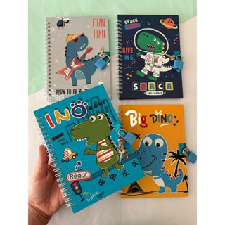 Diário Dinossauro Astronauta Gato Com Cadeado Diário Infantil Bloco Papelaria em Oferta na Shopee