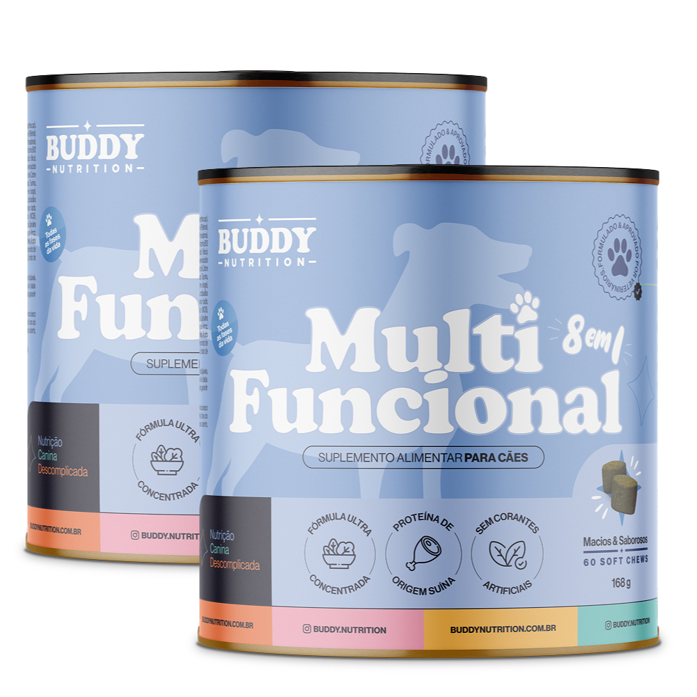 Kit 2x - Multi Funcional 8 em 1 - Suplemento Alimentar Para Cães - Buddy Nutrition
