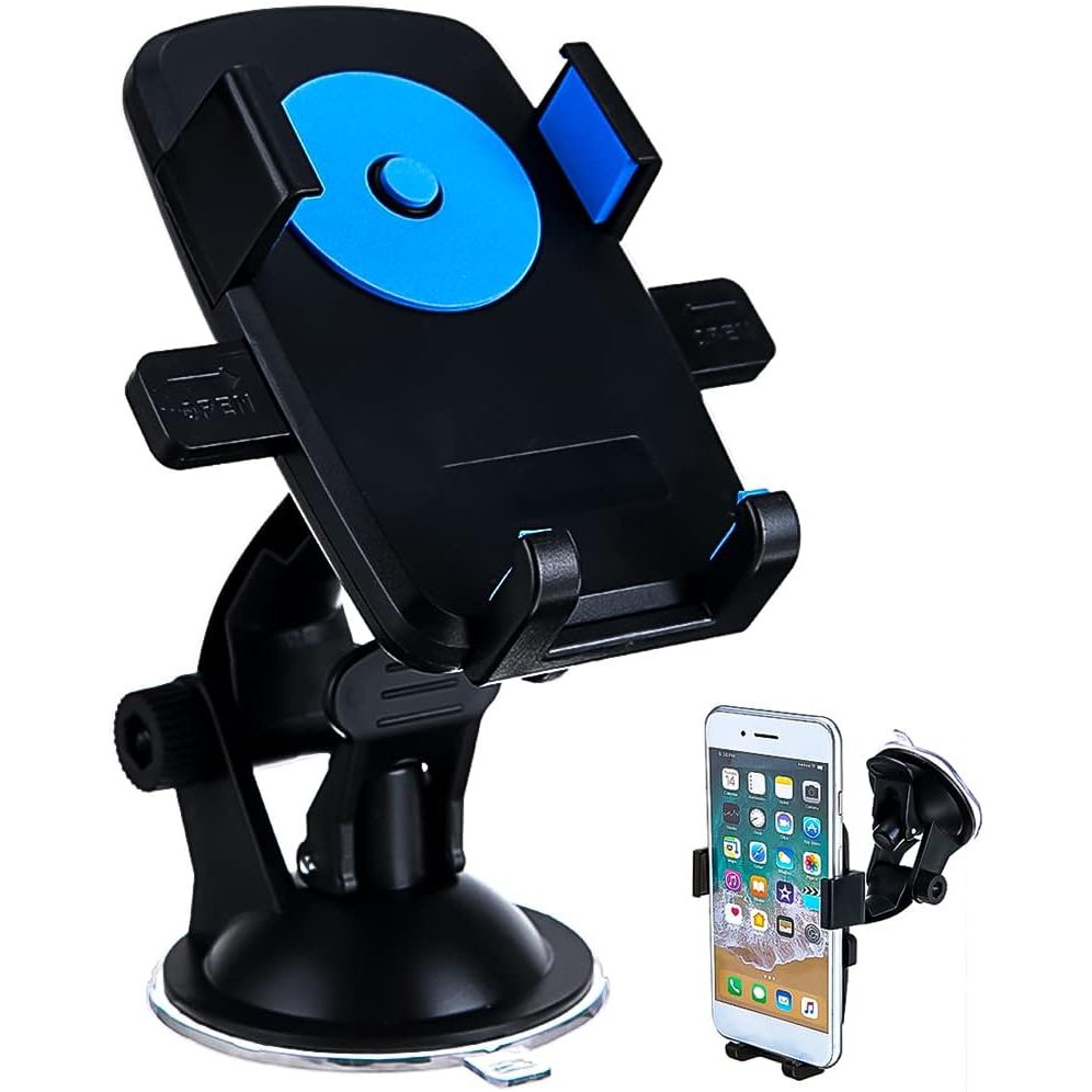 Suporte Universal Veicular Com Giro De 360° Smartphone Painel Vidro Trava Automática Haste flexível