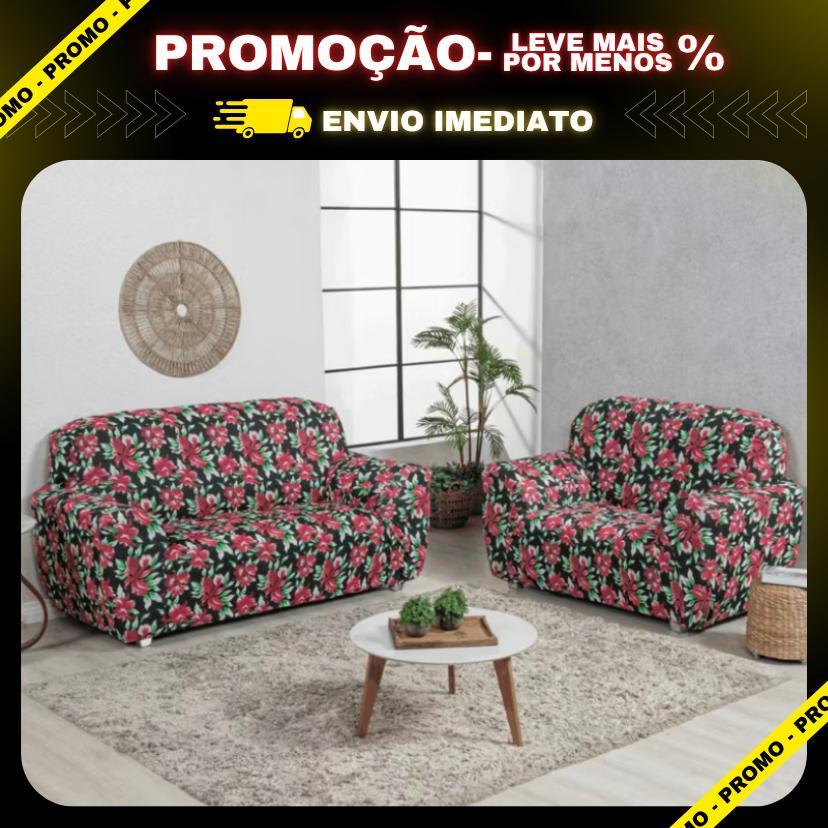 CAPA PARA SOFÁ 2 E 3 LUGARES ESTAMPADA LIGADINHA COLADINHA em Oferta na Shopee