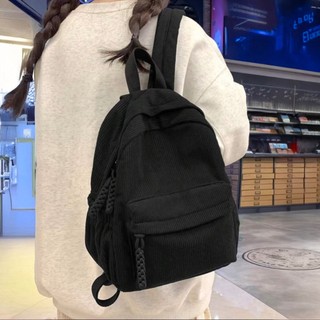 Mochila Feminina Masculino de Veludo Cotelê com Grande Capacidade Para Trabalho Para Estu…