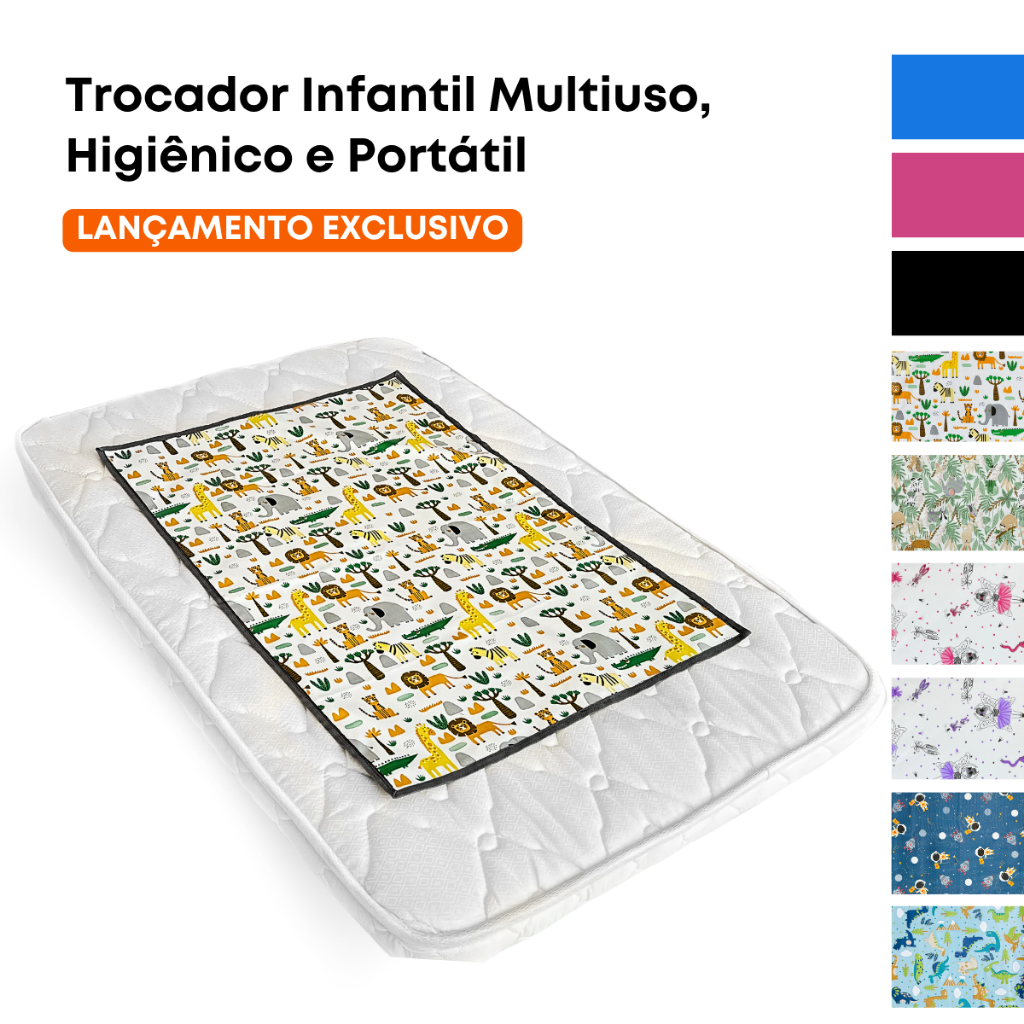 Trocador Infantil Impermeável Dupla Face Para Bebê Higiênico Portátil Não Esquenta