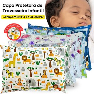 Capa Para Travesseiro Kids Estampados Impermeável Protetor Infantil Antialérgico e Antiácaro em Oferta na Shopee