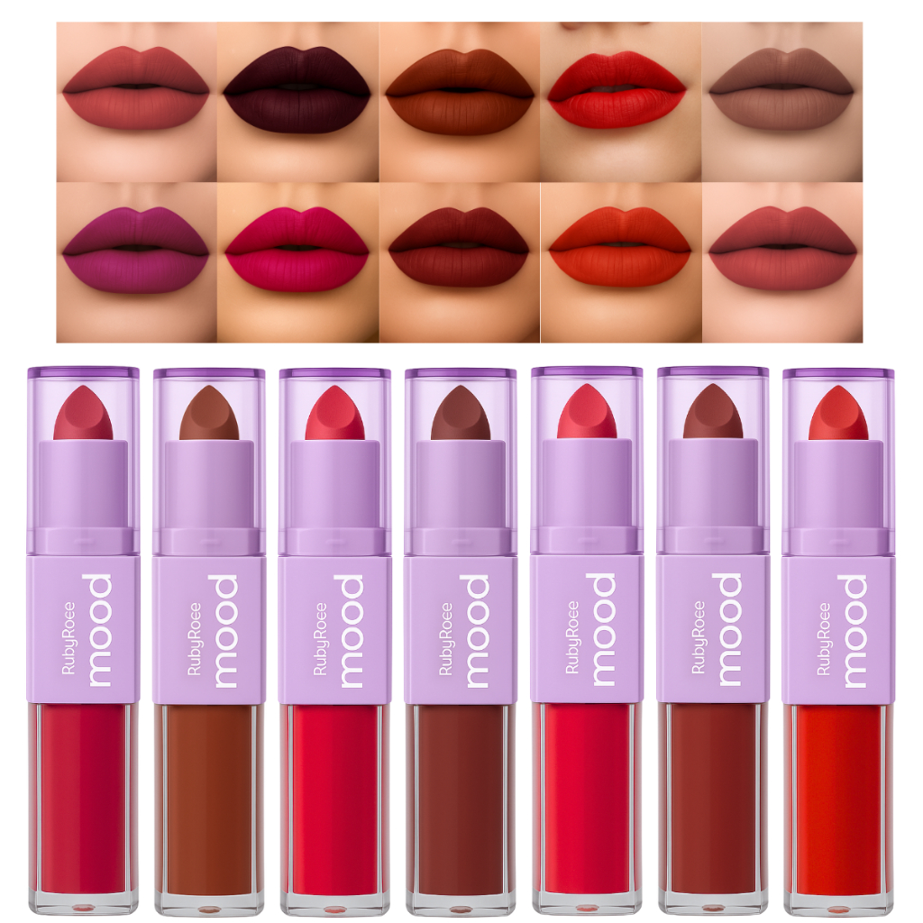 Batom Duo Mood 2 Em 1 Batom E Batom Líquido - Ruby Rose em Oferta na Shopee