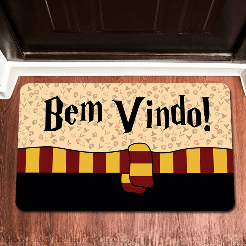 Tapete de Entrada Bem Vindo Harry Potter 55x35cm Geek