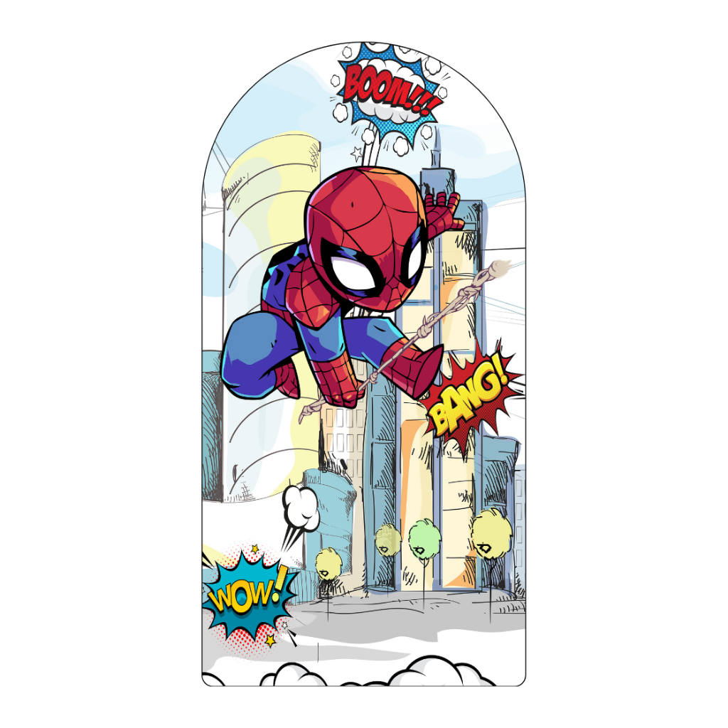 CAPA PARA PAINEL DE FESTA DECORATIVO - TEMA HOMEM ARANHA (ROMANO-FORMATO PICOLÉ) em Oferta na Shopee