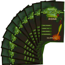 Kit 10pçs Star Light 30m - 25mm Cart. 2pçs Iluminador Luz Química Verde Fluorescente Pesca Pescaria Noturna Boia Maruri