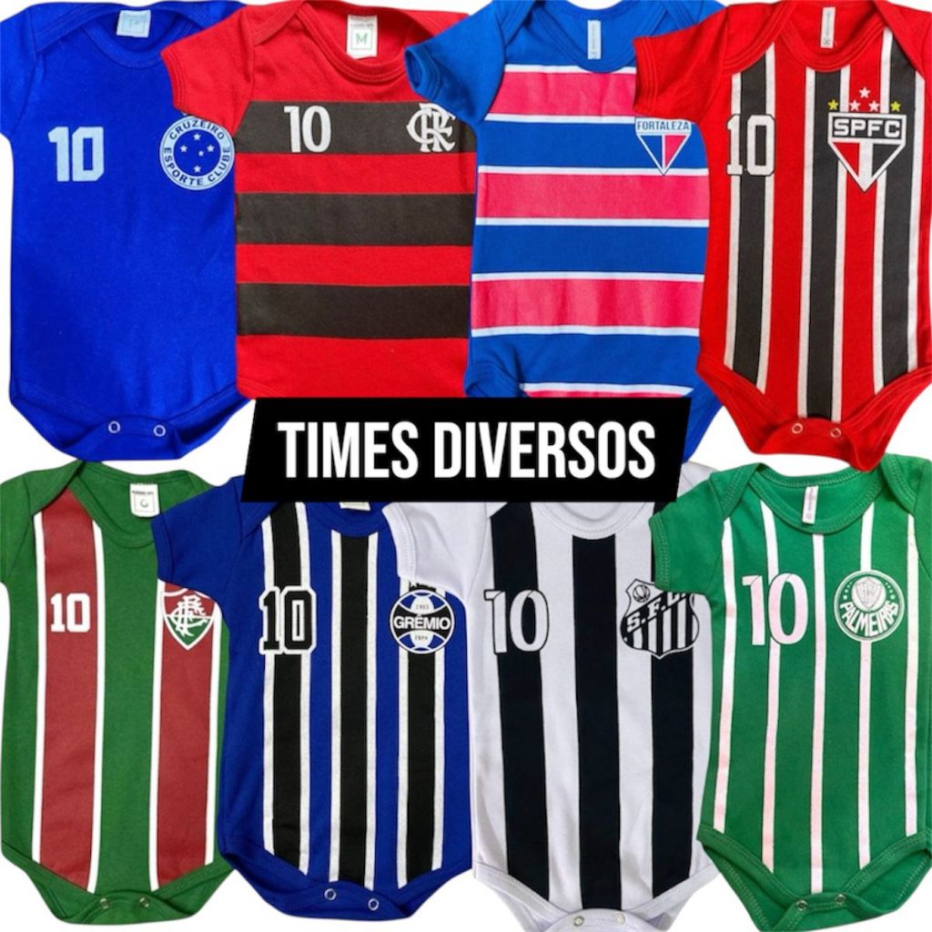 Body Bebê Futebol Brasileiro Mesversário Menino Menina Times Variados