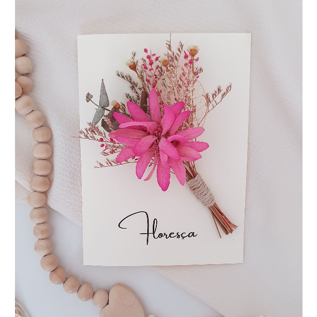 Cartão Presenteável com Arranjo de Flores Desidratadas (LEIA A DESCRIÇÃO)