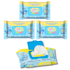 KIT 4 Toalha Umedecida Baby Club c/100 folhas Lenço Umedecido Lencinho