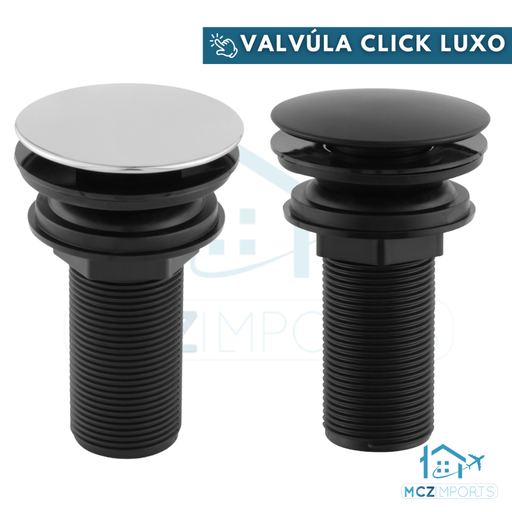Válvula Click Ralo Cuba Pia Lavatório Para Banheiro Válvula Click Cuba Banheiro 7/8