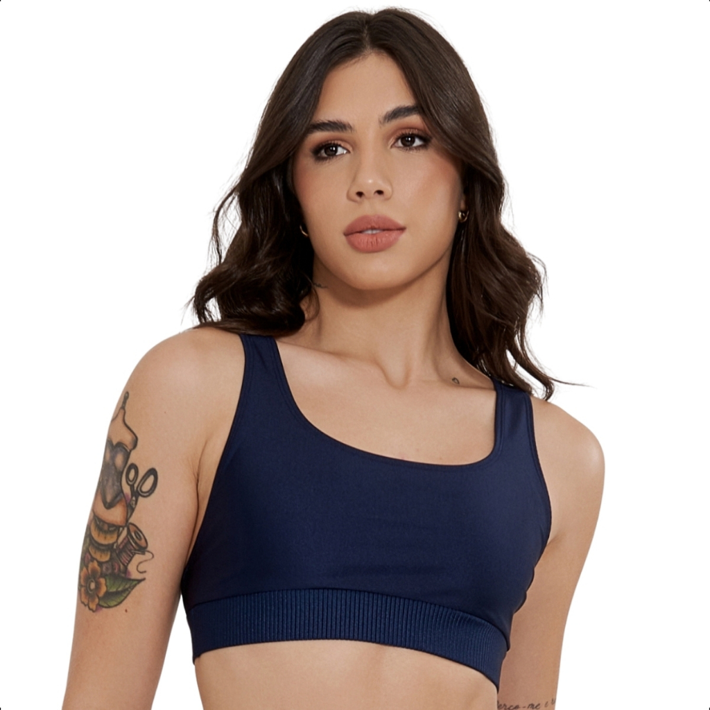Top Academia Feminino Toper Fitness Cropped Sem Bojo Camiseta Microfibra Canelado Suplex Moda