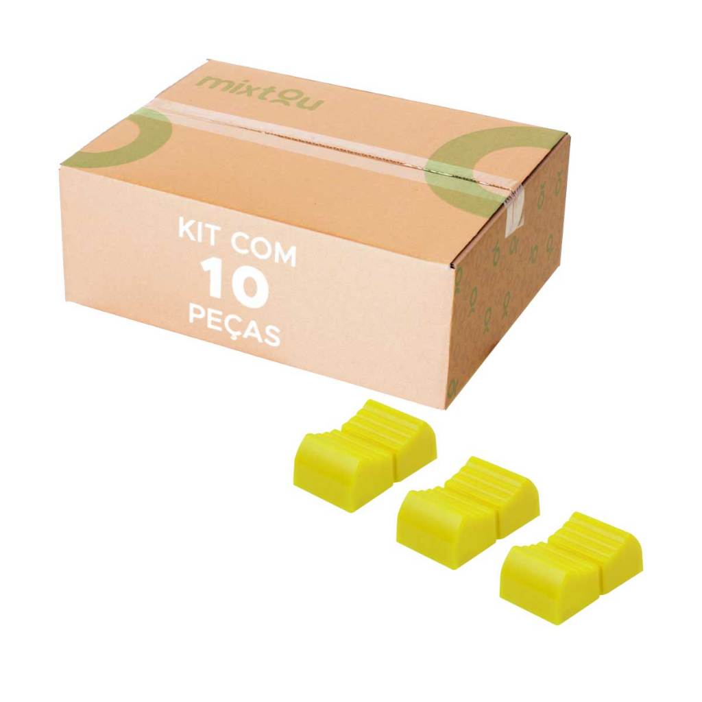 10x Botão Knob Mesa de Som Eixo 2x6mm - Deslizante - Amarelo