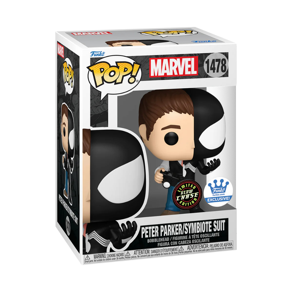 Funko Pop Peter Parker Symbiote Glow Chase – Exclusivo Marvel