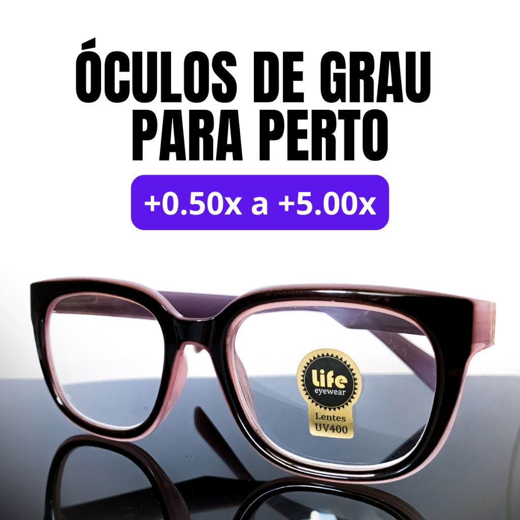 Armação de Óculos de Grau para Leitura +0,50 até +5,00 Modelo Quadrado Rosa Bebê Óculos de Perto Leitura Presbiopia