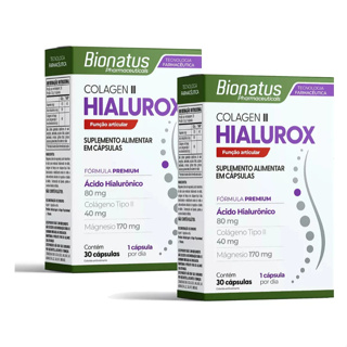 Kit 2 Hialurox Colágeno 2 Bionatus Com 30 Cápsulas Cada em Oferta na Shopee