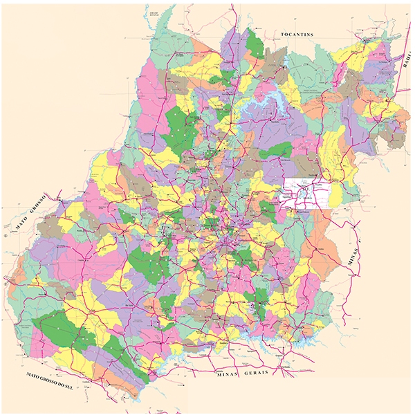 Mapa Estado De Goiás Atualizado - 120cm X 90cm Gigante