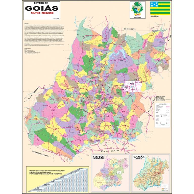 Mapa Estado De Goiás Atualizado - 120cm X 90cm Gigante em Oferta na Shopee
