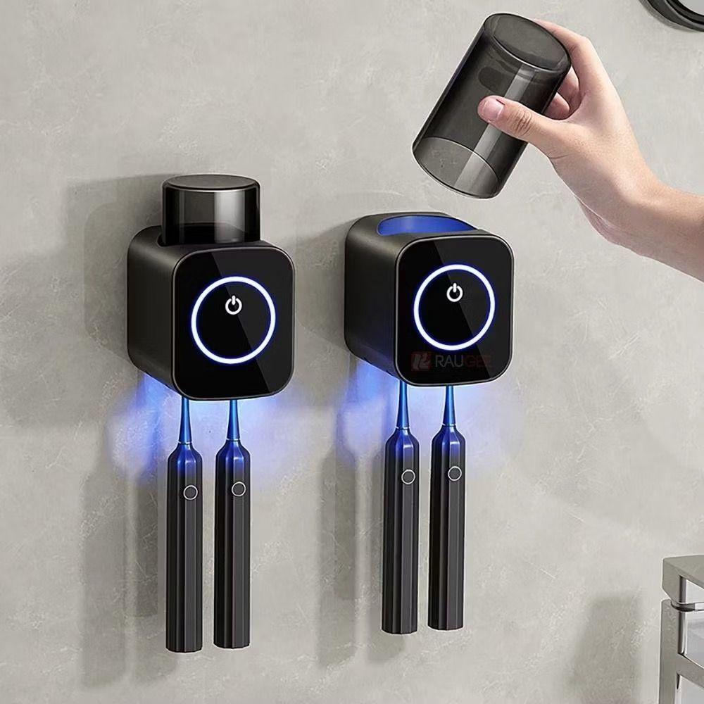 Suporte Dispenser de Escova e Pasta de Dentes Com Esterilizador UV