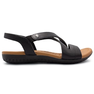 Sandália Usaflex Rasteira Couro Elastico Conforto Preto R1804 em Oferta na Shopee