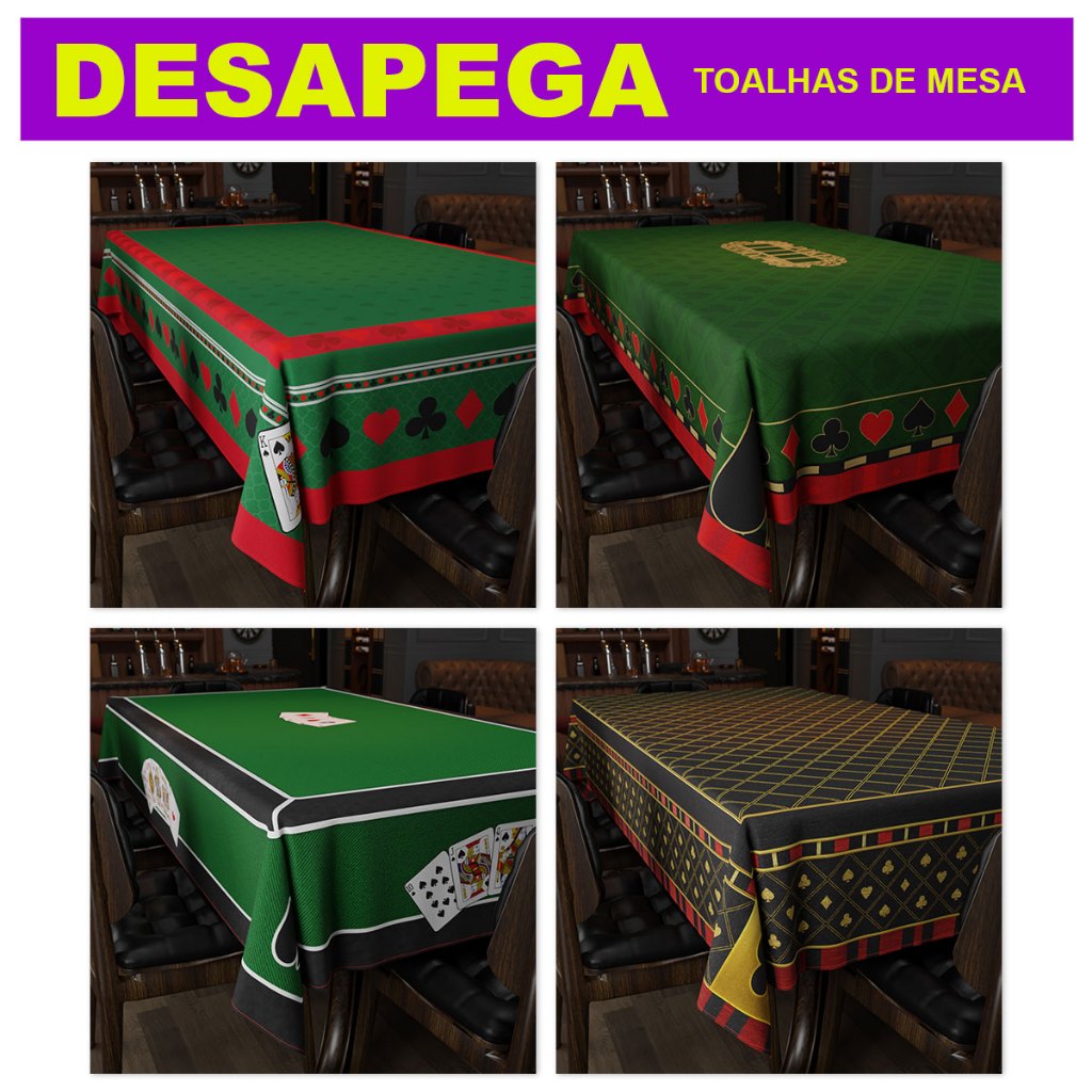 Toalha de Mesa Jogos de Baralho e Cartas Poker Vários Modelos - Desapega em Oferta na Shopee