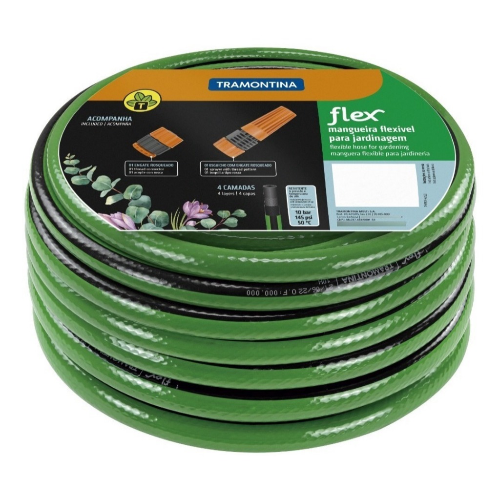 Mangueira Flex Para Jardim 1/2 15m com Engate - Tramontina