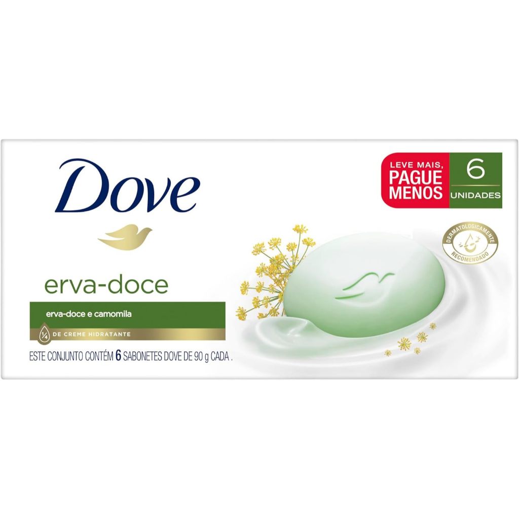 Pack Sabonete Em Barra Dove Erva-Doce 6 Unidades Com 90g