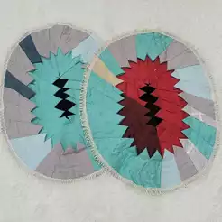 20 Kit Tapetes de Bico Retalho Artesanal Oval 70cm x 50cm Acabamento em Franja 70x50