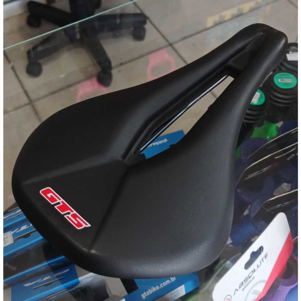 Selim Banco Mtb Speed Gts Element Prime Vazado Preto Bike.