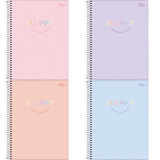Caderno 10 Matérias Happy 160 Folhas Tilibra em Oferta na Shopee