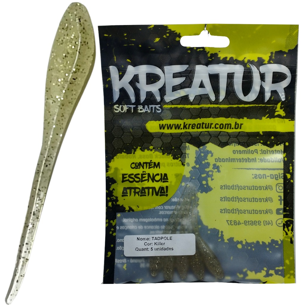 Isca Soft Tadpole Kreatur com Essência 5,5cm | 5 pcs - Isca Premium para Ultralight