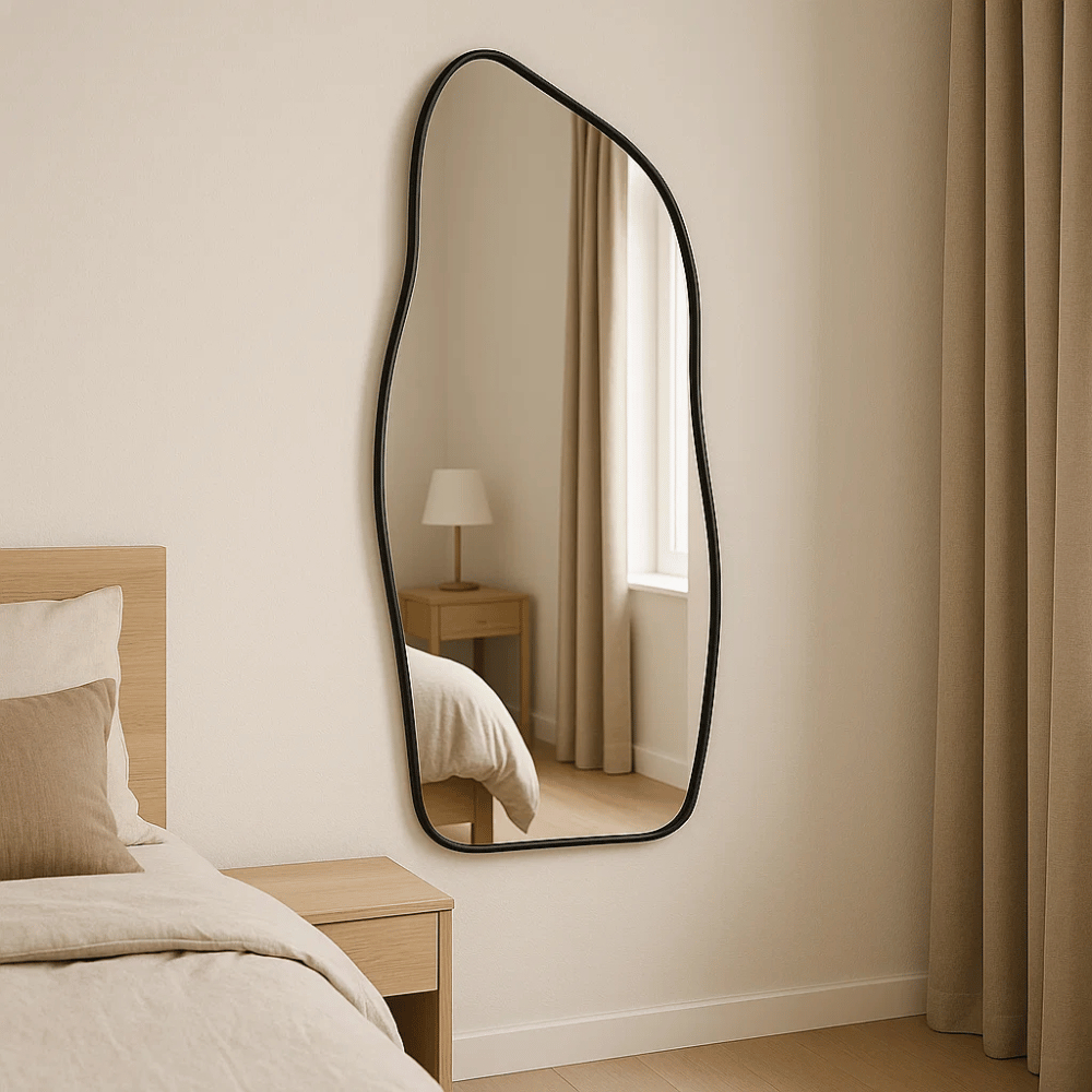 Espelho Orgânico Lopazzi Corpo Inteiro 100x40cm Moldura de Metal Alumínio Quarto Pinterest Decoração em Oferta na Shopee