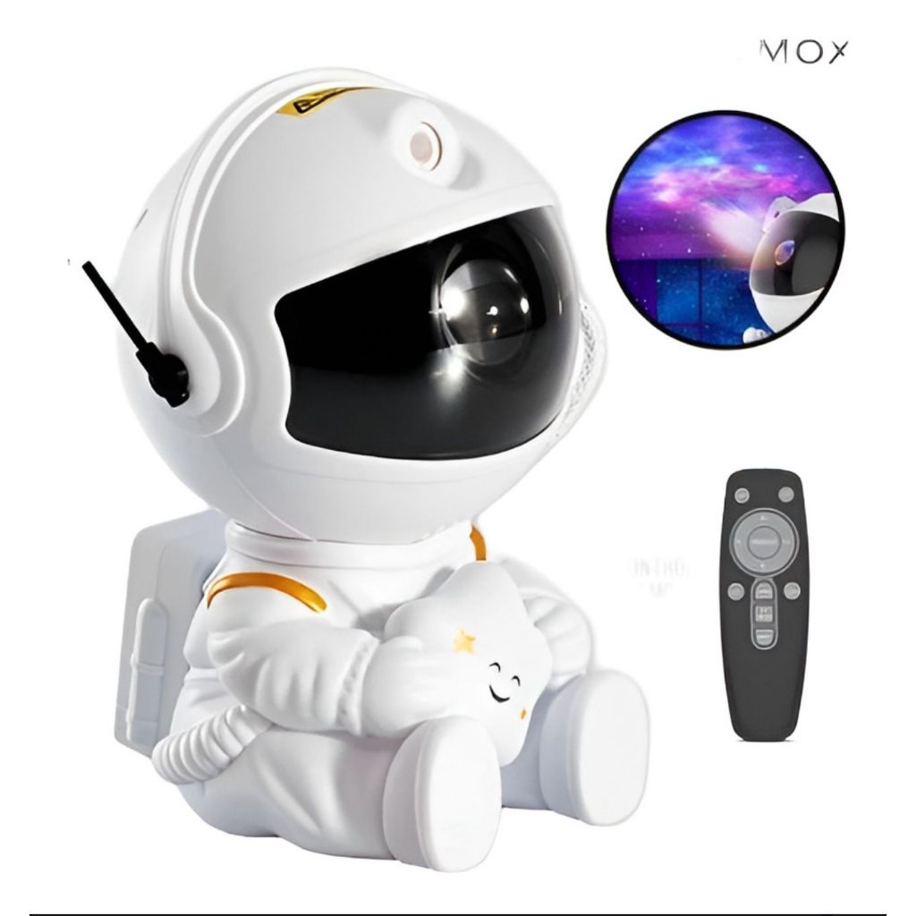 astronauta Luminária Astronauta Projetor De Luz Nebulosa Galáxia Estrelas Cor Branco Bivolt ley-2235