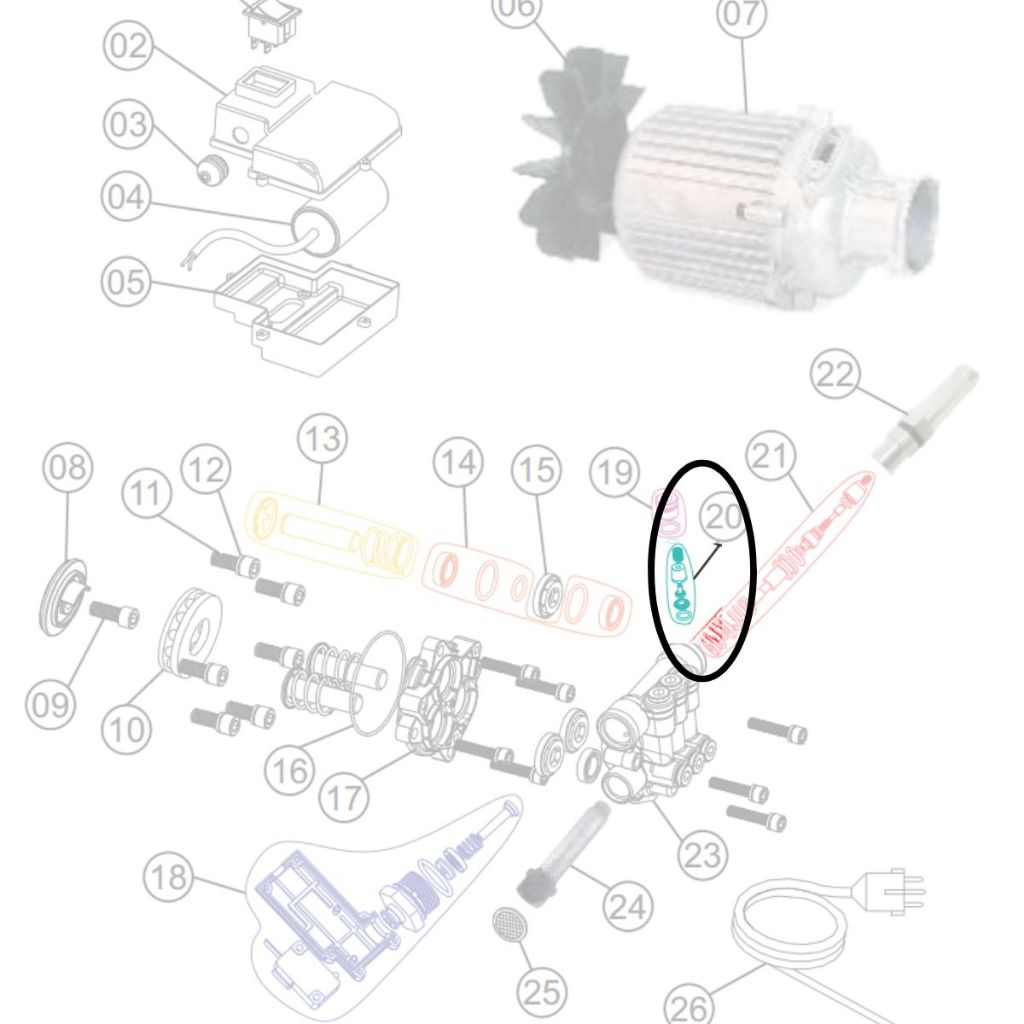 Detalhes do Kit Valvula Succao e Pressao Para Lavadoras Wap - VG70-36-40