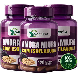 Natuviva Amora Miura com Isoflavona 120 cápsulas 500mg | Menopausa | Equilíbrio Hormonal em Oferta na Shopee