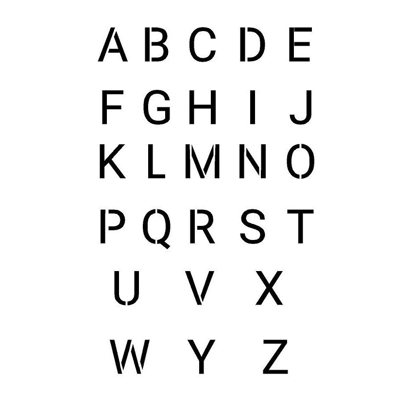 Stencils 2R Custom - Molde Letras Alfabeto + Números 5cm Fonte ROBOTO
