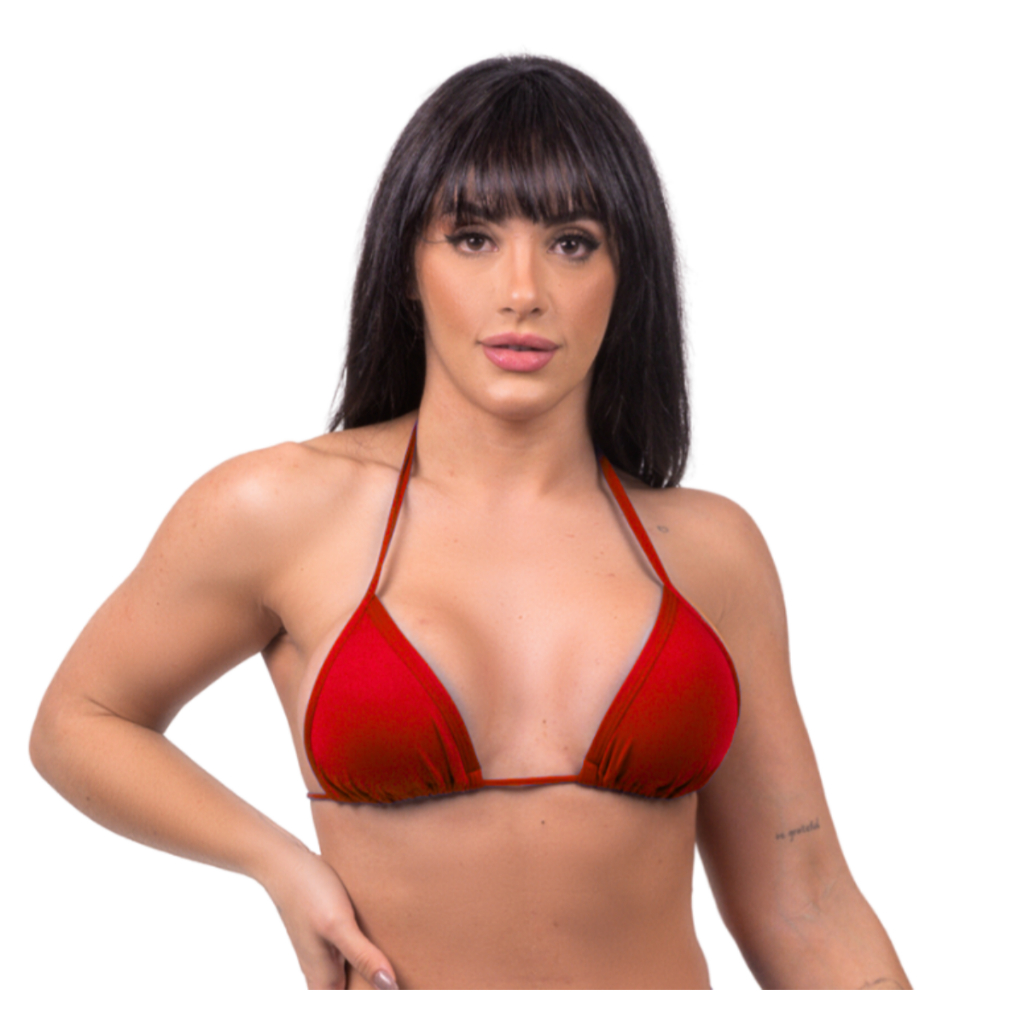 Biquini Parte De Cima Cortininha Com Ajuste E Forro