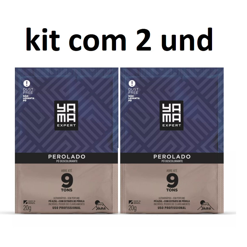 KIT COM 2 Pó Descolorante Perolado 9 Tons Yama 20g