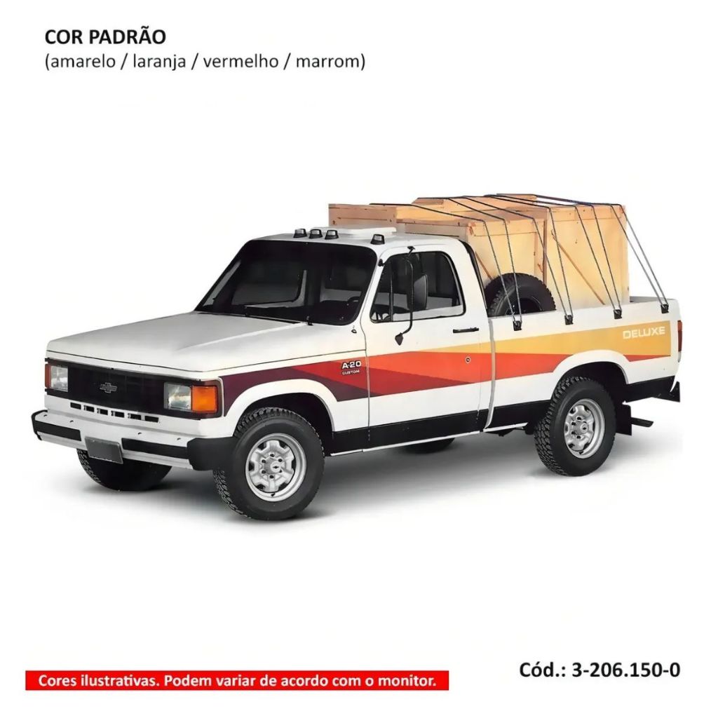 Faixa Auto Adesiva D20 1989 - Cabine Simples Cor Amarelo