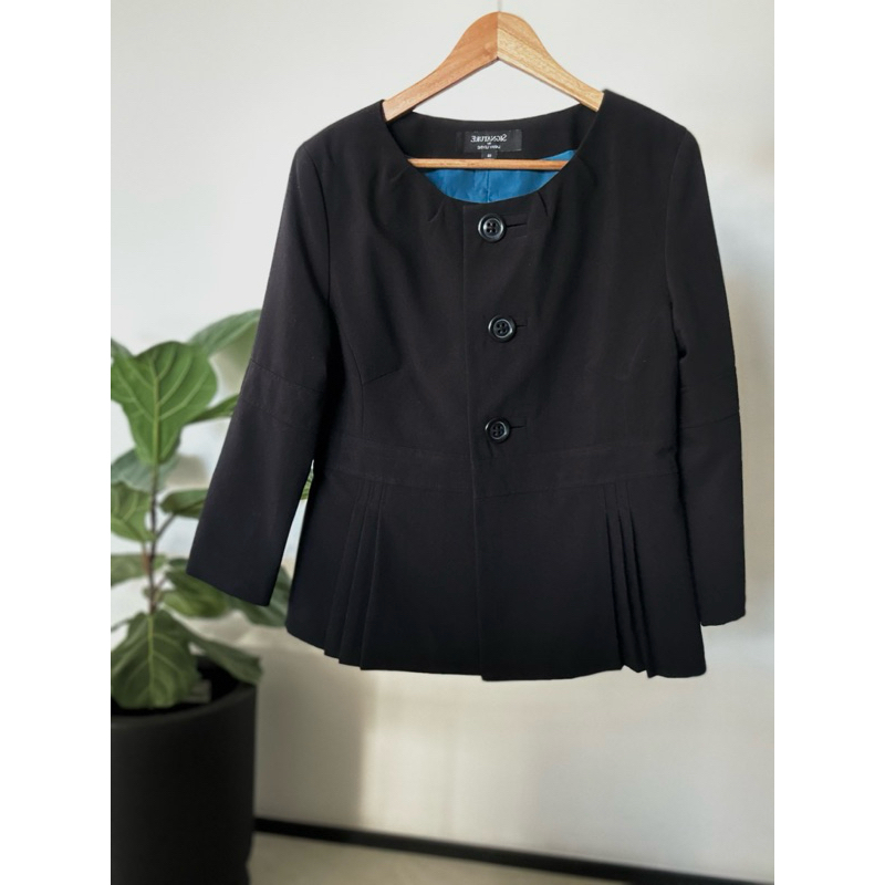 [desapego] blazer preto alfaiataria 38/40 estilo europeu