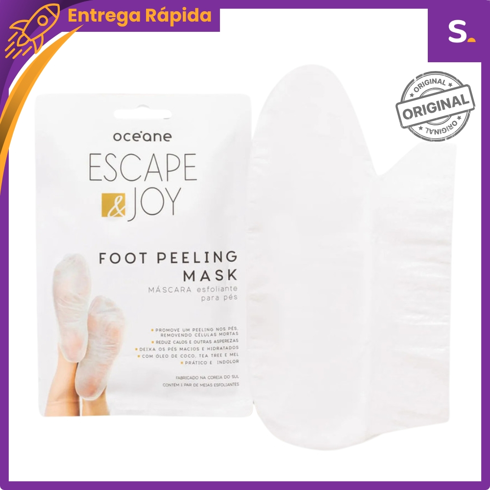 Máscara Esfoliante para Pés com Óleo de Coco – Remove Pele Morta - Océane