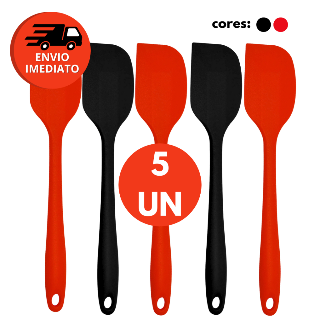 Espátula Pão Duro Silicone Utensílio Cozinha Raspadora Massas Bolos Confeitaria Kit C/02 Ou 05 Un
