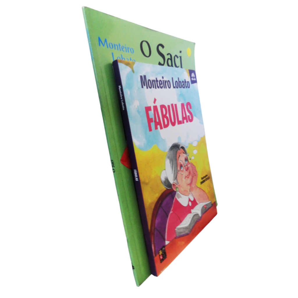 Kit 2 Livros Infanto Juvenis Monteiro Lobato O Saci + Fábulas