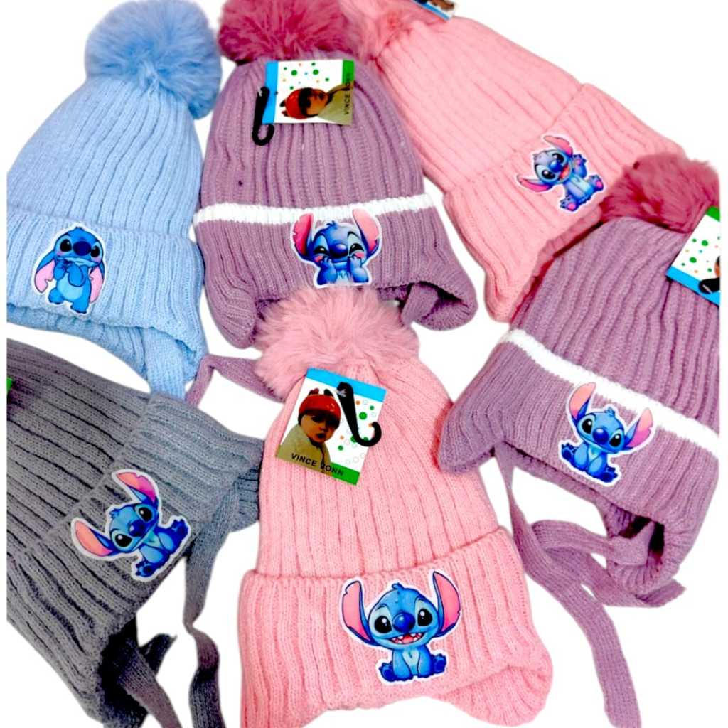 Gorro Touca Infantil stitch Criança Menino Menina Tricotado Quente Fashion stitch
