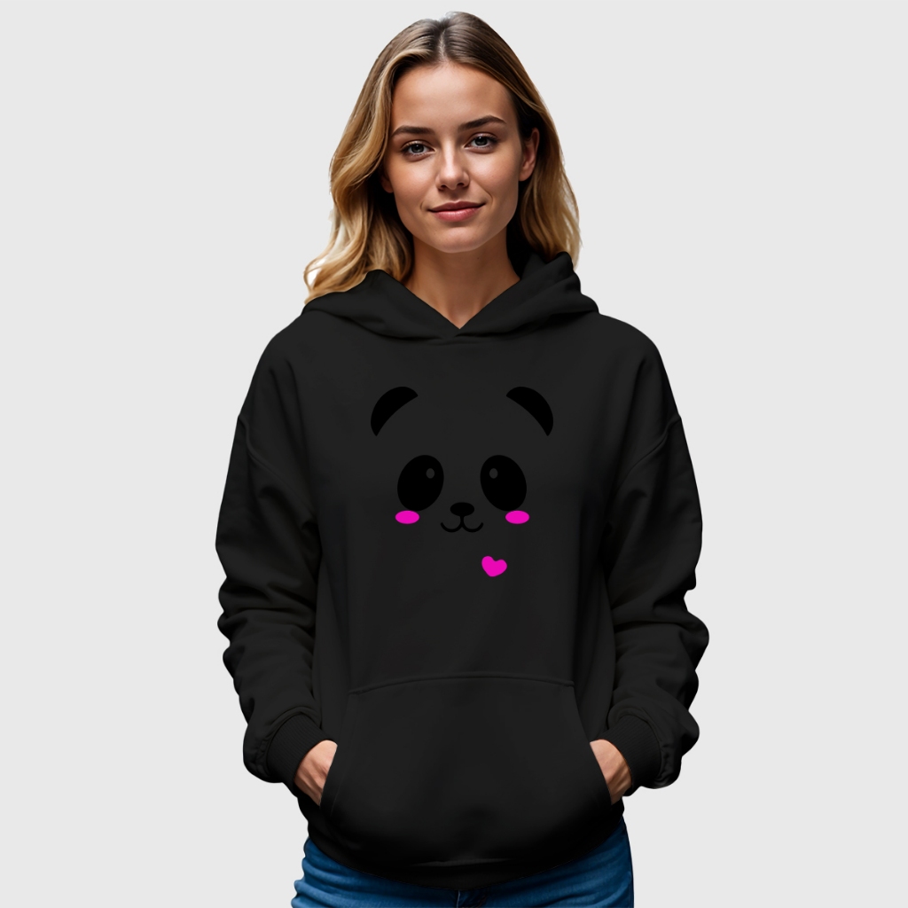 Moletom Básico Canguru Diversas Cores Feminino Panda